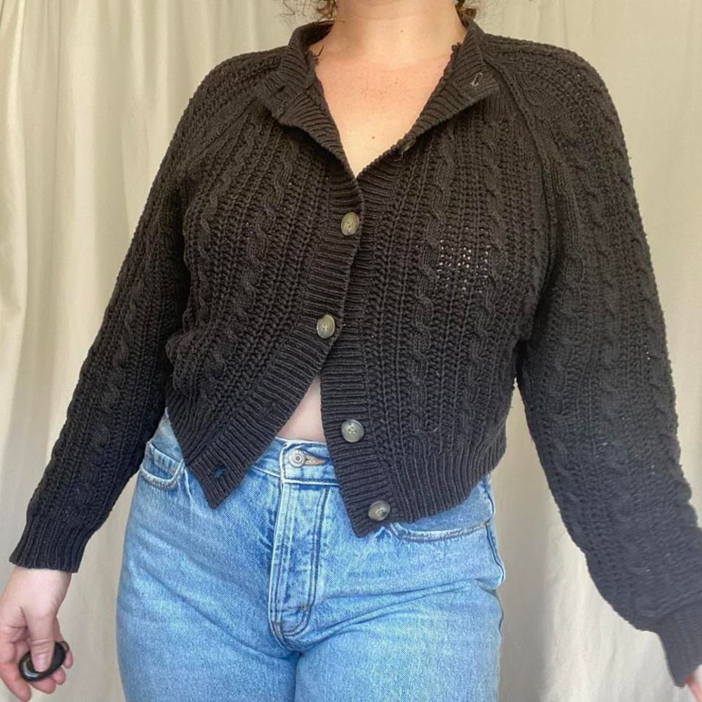 Vintage black silk blend cardigan - Picture 3 of 4